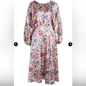 Elegant Multicolor Floral Long Sleeve Dress - Floret studios